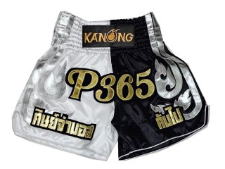 Zakázkové šortky Muay Thai s názvem : KNSCUST-1287-Bílo-Černý