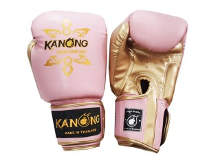Kanong Muay Thai Rukavice : "Thai Power" Růžový/Zlato