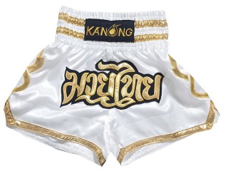 Kanong Muay Thai Kick-box Trenky Šortky  : KNS-121-Bílý