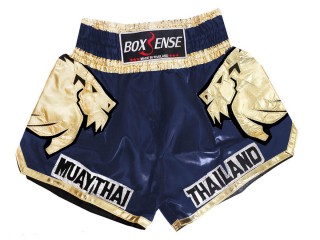 Boxsense Muay Thai Kick-box Trenky Šortky pro děti  : BXS-303-Tmavě modrá-K