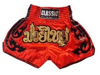 Classic Muay Thai Kick-box Trenky Šortky  : CLS-016-Červené