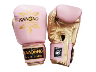 Kanong Muay Thai Rukavice : "Thai Power" Růžový/Zlato