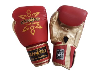 Kanong Muay Thai Rukavice : "Thai Power" Červené/Zlato