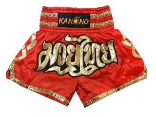 Kanong Muay Thai Kick-box Trenky Šortky pro děti  : KNS-121-Červené-K