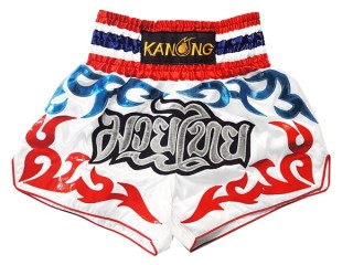 Kanong Muay Thai Kick-box Trenky Šortky  : KNS-122-Bílý