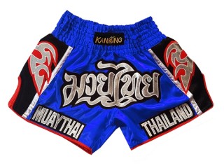 Kanong Retro Muay Thai Trenky : KNSRTO-207-Modrý