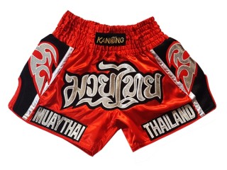 Kanong Retro Muay Thai Trenky : KNSRTO-207-Červené