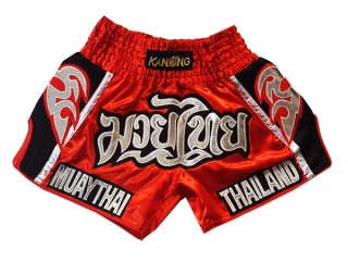 Kanong Retro Muay Thai Trenky pro děti : KNSRTO-207-Červené-K