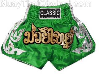 Classic Muay Thai Kick-box Trenky Šortky  : CLS-015-Zelená