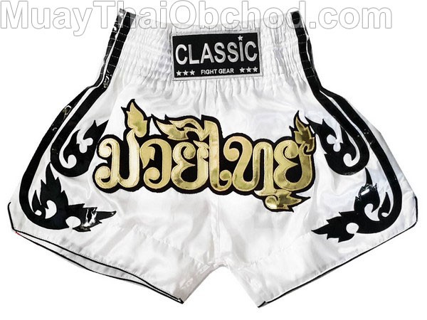 Classic Muay Thai Kickbox Šortky  : CLS-016-Bílý