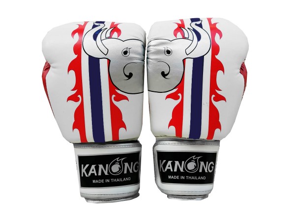 Kanong Thai Box Rukavice : Slon / Bílý