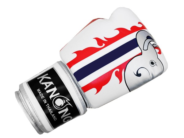 Kanong Thai Box Rukavice : Slon / Bílý