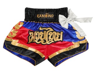 Kanong Muay Thai Kick-box Trenky Šortky  : KNS-130-Modrý-Červené