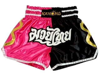 Kanong Muay Thai Šortky : KNS-14 3-Růžová-Černá