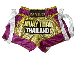 Kanong Muay Thai Šortky : KNS-152-Zlatá-Fialová