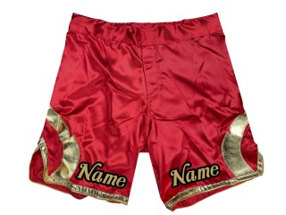 Přizpůsobte si šortky MMA přidejte název nebo logo: Červená