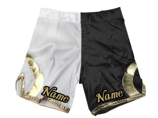 Přizpůsobte si šortky MMA přidejte název nebo logo: Bílo-černé