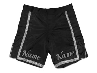 Přizpůsobte si MMA šortky se jménem nebo logem: Black-Silver