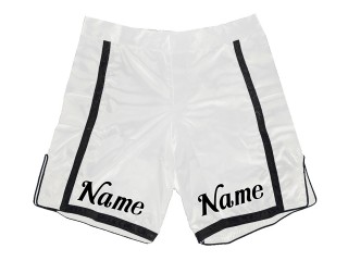 MMA šortky na zakázku se jménem nebo logem: bílo-černé