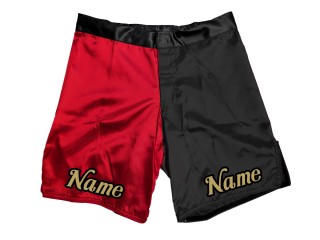 MMA šortky na zakázku se jménem nebo logem: červeno-černé