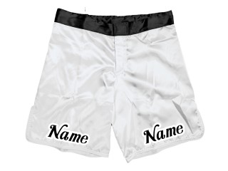 Vlastní design MMA šortky se jménem nebo logem: Bílá
