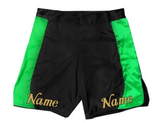 Přizpůsobte si design MMA šortky s názvem nebo logem: černo-zelená