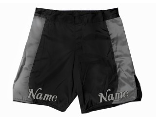 Přizpůsobte si šortky MMA jménem nebo logem: černo-šedé