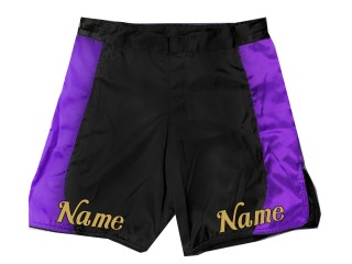 Přizpůsobte si šortky MMA jménem nebo logem: černo-fialová