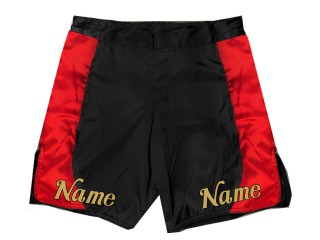 Přizpůsobte si MMA šortky jménem nebo logem: černo-červené