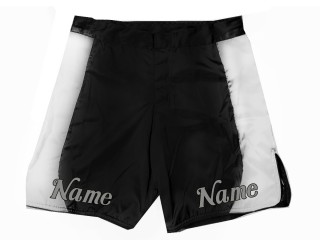 MMA šortky na zakázku se jménem nebo logem: Černo-bílé