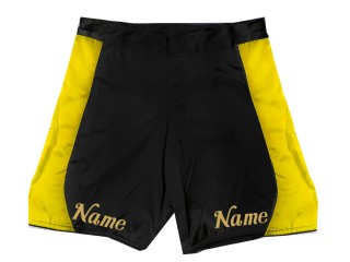 Zakázkové MMA šortky se jménem nebo logem: černo-žluté