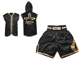 Kanong Boxerská Mikina s kapucí + Boxerské Kratasy : KNCUSET-008-Černé zlato