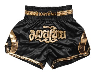 Kanong Muay Thai Kick-box Trenky Šortky  : KNS-144-Černé zlato