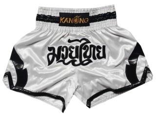 Kanong Muay Thai Kick-box Trenky Šortky  : KNS-144-Bílý