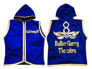 Kanong boxerské Mikina s kapucí : KNHODCUST-001-Modrý-Zlato
