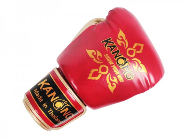 Kanong Muay Thai Rukavice : "Thai Power" Červené/Zlato