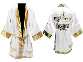 Kanong Muay Thai Fight Robe : Bílý/Zlato