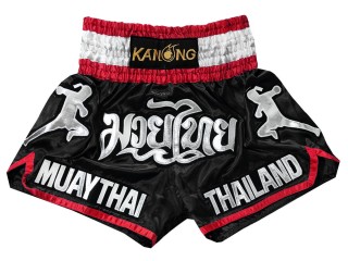 Kanong Muay Thai Kick-box Trenky Šortky pro děti : KNS-133-Černá-K