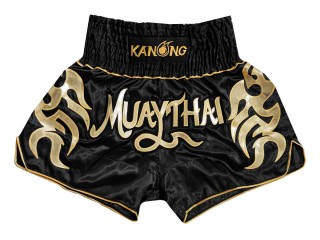 Kanong Muay Thai Kick-box Trenky Šortky pro děti : KNS-134-Černá-K