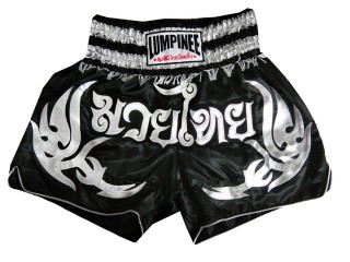 Dětské šortky Thai box - Muay Thai LUMPINEE : LUM-050-Černá-Stříbrný-K