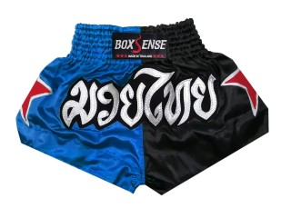 Muay Thai Trenky Boxsense : BXS-089-Modrý-černá