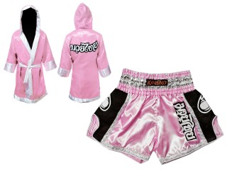 Kanong Muay Thai boxerské plášť + Kanong Muay Thai Trenky : Růžový