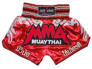 Muay Thai Trenky Boxsense : BXS-066-Červené