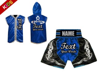 Kanong Boxerská Mikina s kapucí + Boxerské šortky pro děti : Modrý