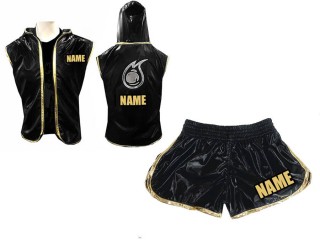 Kanong Dámské Boxerská Mikina s kapucí + Boxerské Kratasy : Černá