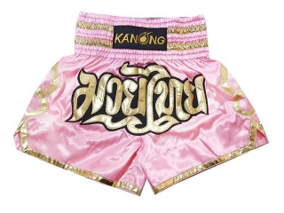 Kanong Muay Thai Kick-box Trenky Šortky pro děti  : KNS-121-Růžový-K