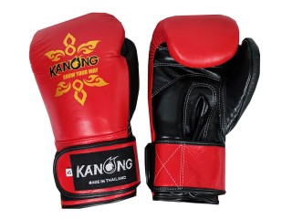 Kanong Thai Boxerske Rukavice z pravé kůže : Červené/Černá