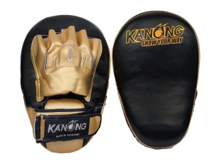 Kanong Trenérské rukavice - lapy - PUNCH PAD : Černá/Zlato (Dlouhá a široká)