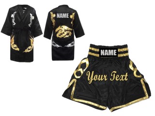 Kanong Boxerský plášť + Boxerské Kratasy : Černá/Zlato