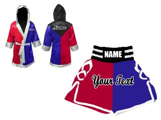 Kanong Boxerský plášť + Boxerské šortky : Černá/Modrý/Červené